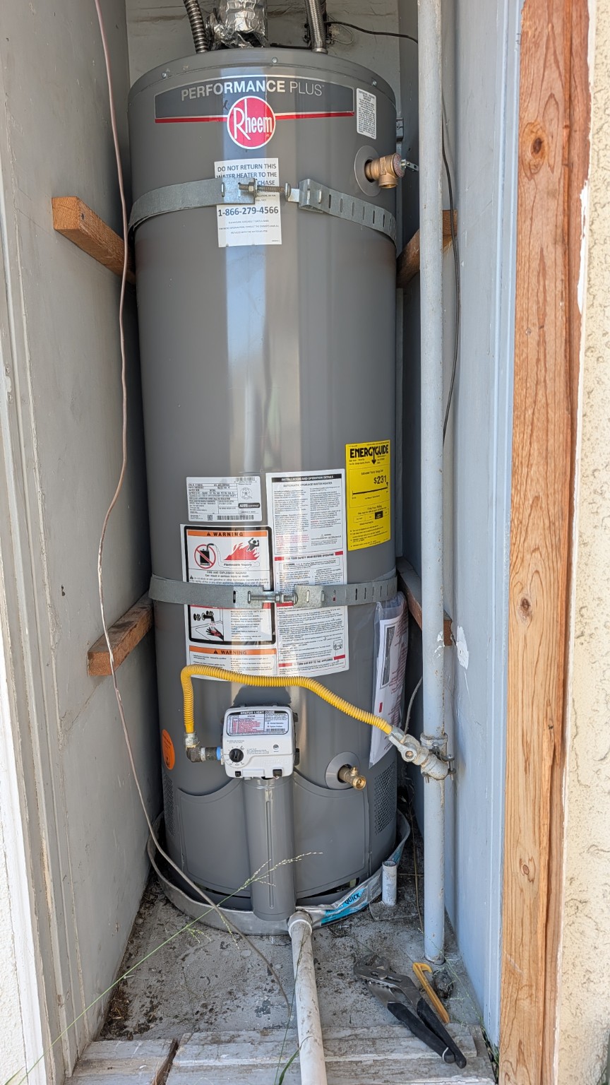 Installed water heater