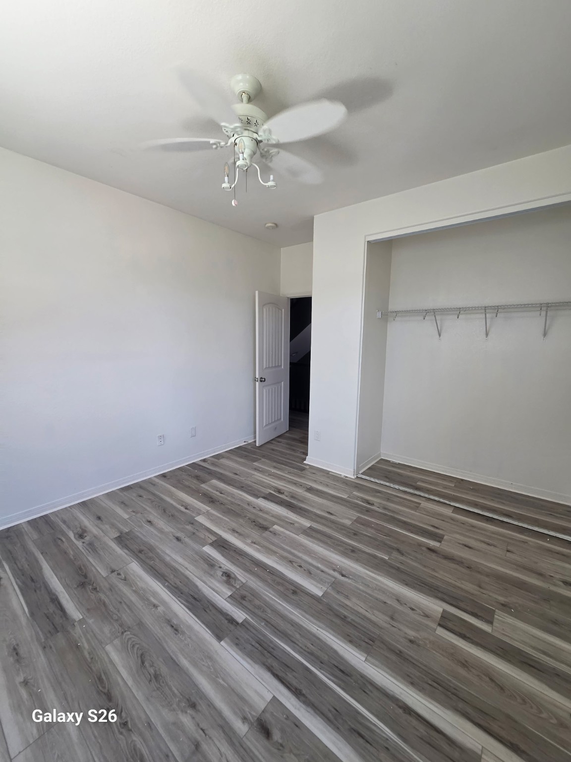 Finished LVP flooring in room
