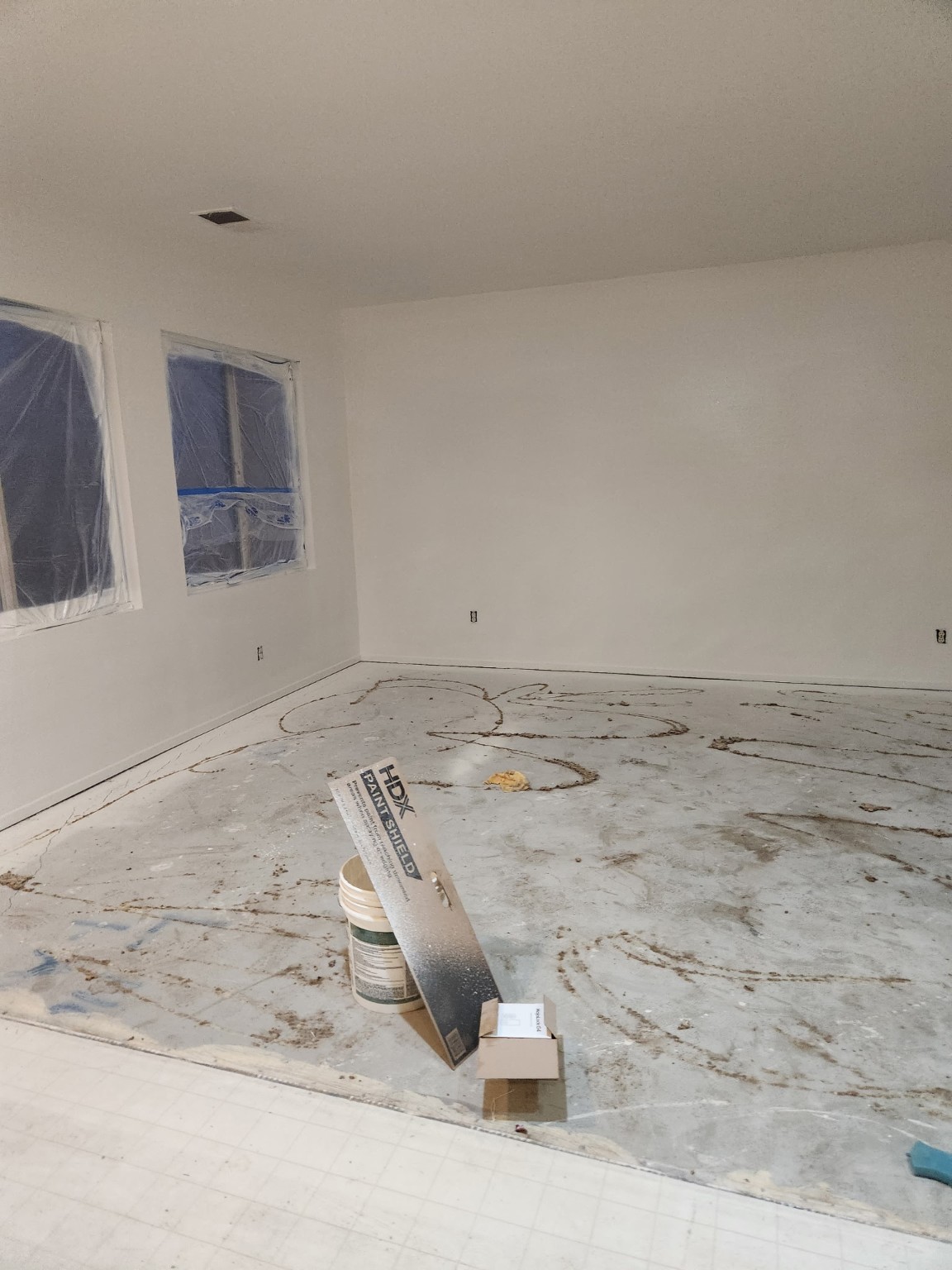 Room under painting preparation